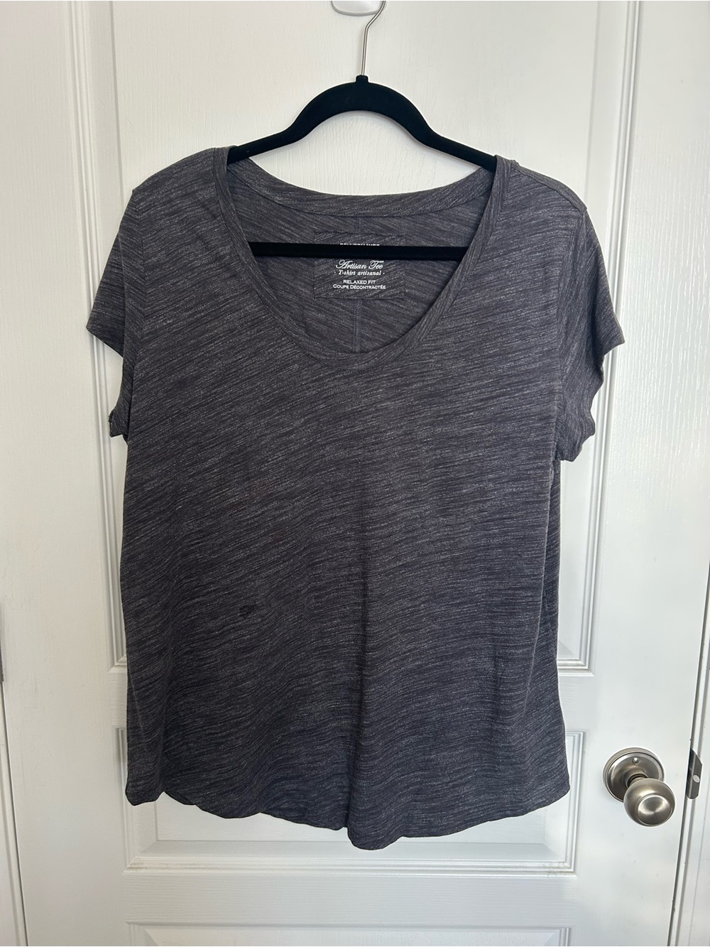 Denver Hayes Scoop Neck Short Sleeve Tee - Charcoal Heather